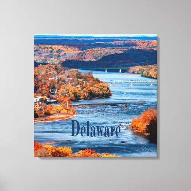 Delaware River Fall Leaves Canvas Print (Front)