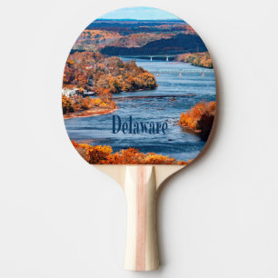 Delaware River Fall Leaves Ping Pong Paddle