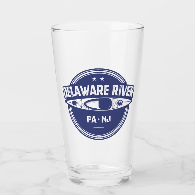Delaware River Kayaking Glass (Front)