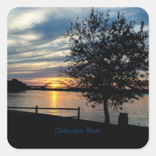 Delaware River, scenic photograph, Square Sticker