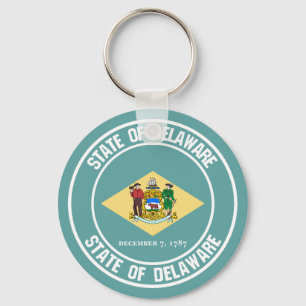 Delaware Round Emblem Key Ring