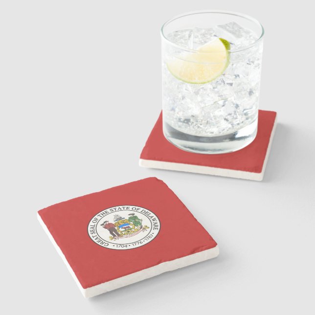 Delaware seal, American state seal Stone Coaster (Side)