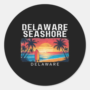 Delaware Seashore Delaware Men Women Surfing _1 Classic Round Sticker