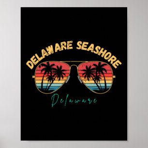Delaware Seashore Delaware Souvenir Surfboard  Poster