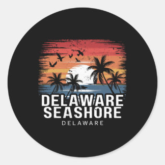 Delaware Seashore Delaware Surfing Surfer  Classic Round Sticker