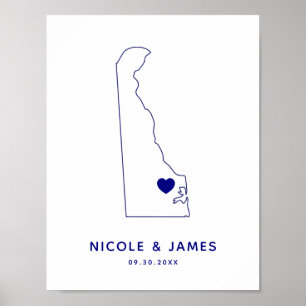 Delaware Sign, Wedding or Reception Welcome Poster