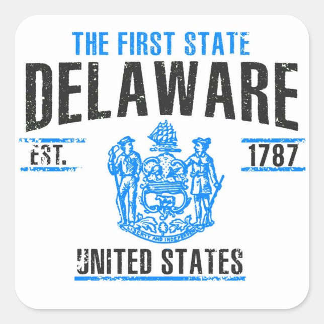 Delaware Square Sticker (Front)