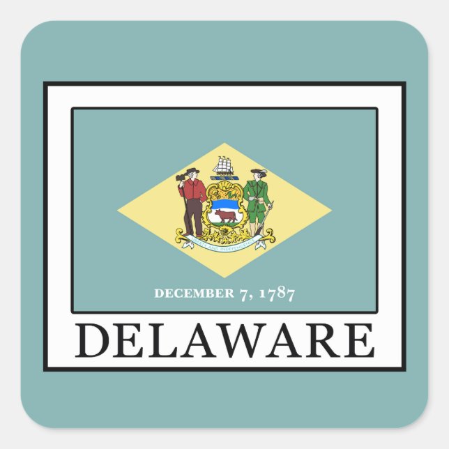 Delaware Square Sticker (Front)