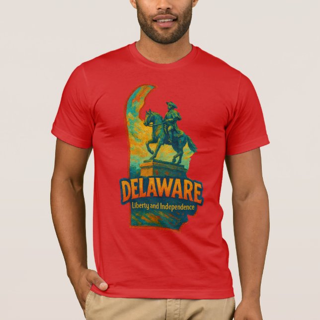 Delaware State Artistic T-Shirt – Oil Paint... (Front)