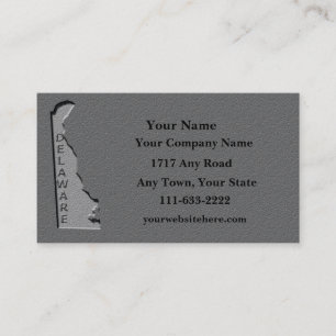 Delaware State Business card carved stone look