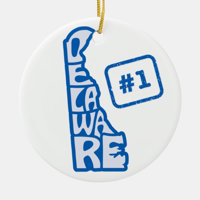 Delaware State Christmas Tree Ornament (Front)