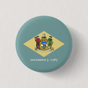 Delaware State Flag 3 Cm Round Badge