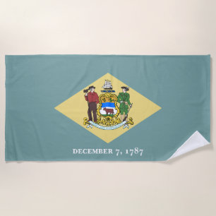 Delaware State Flag Beach Towel