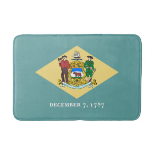Delaware State Flag Design Bath Mat