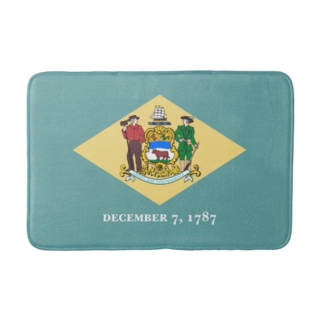 Delaware State Flag Design Bath Mat (Front)