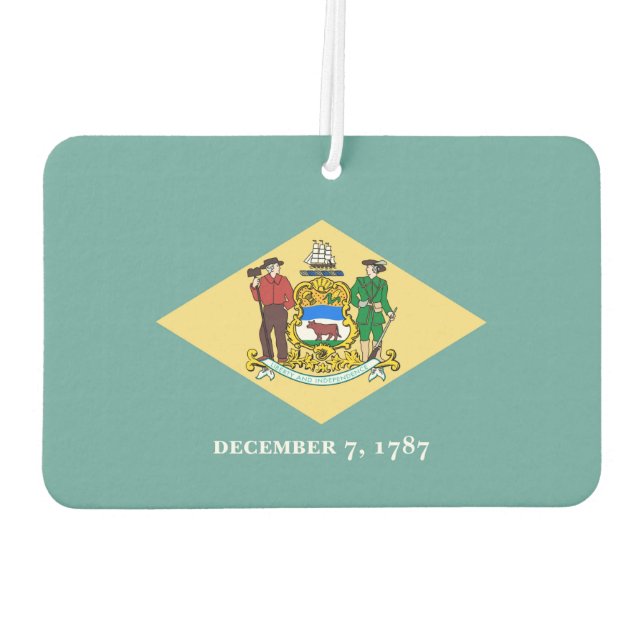 Delaware State Flag Design Car Air Freshener (Back)