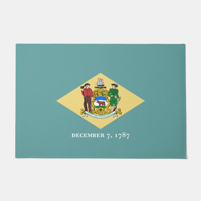 Delaware State Flag Design Decor Doormat (Front)