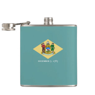 Delaware State Flag Design Hip Flask