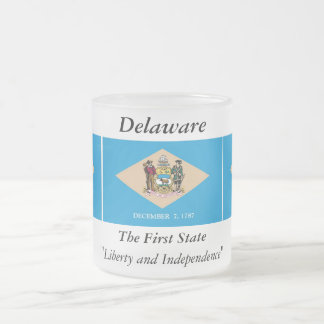 Delaware State Flag Frosted Glass Coffee Mug