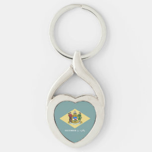 Delaware State Flag Key Ring