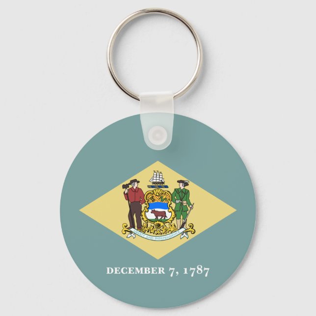 Delaware State Flag Key Ring (Front)