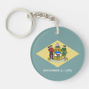 Delaware State Flag Key Ring