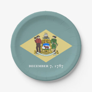 Delaware State Flag Paper Plate