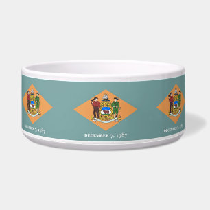 Delaware State Flag Pet Bowl