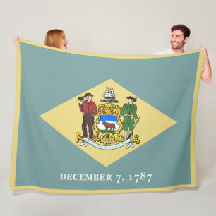Delaware State Flag Print Patriotc Fleece Blanket