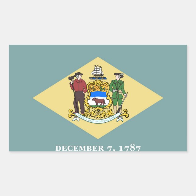 Delaware State flag Rectangular Sticker (Front)