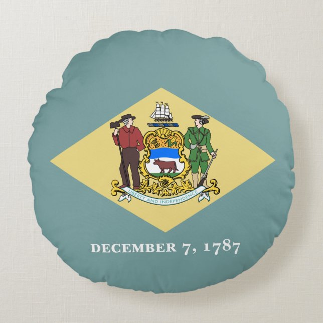 Delaware State Flag Round Cushion (Front)