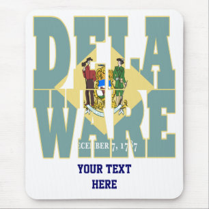 Delaware state flag text mouse mat