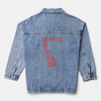 Delaware state mandala map, Made in Delaware Denim Jacket