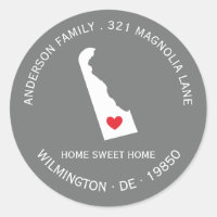 DELAWARE State | New Home Address Label Sticker
