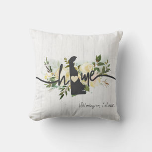 Delaware State Personalised Your Home City Rustic Cushion