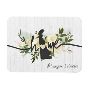 Delaware State Personalised Your Home City Rustic Magnet