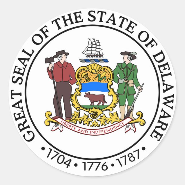Delaware state seal america republic symbol flag (Front)