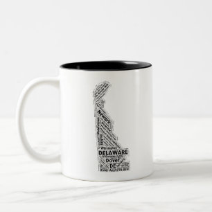 Delaware State Word Cloud Two-Tone Coffee Mug