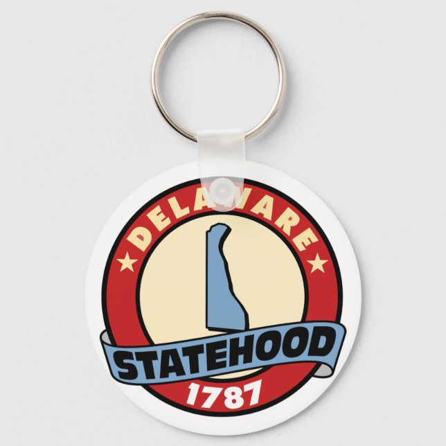 Delaware Statehood Gifts and Tees Key Ring (Front)