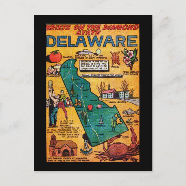 Delaware the Diamond State Postcard (Front)