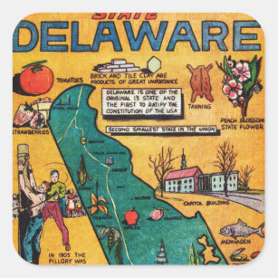 Delaware the Diamond State Square Sticker