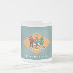 Delaware The Diamond US State Flag Frosted Glass Coffee Mug