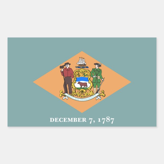 Delaware The Diamond US State Flag Rectangular Sticker (Front)