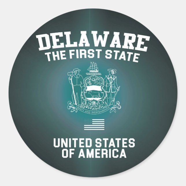 Delaware The First State Classic Round Sticker (Front)
