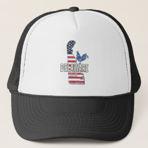 Delaware United States Retro State Map Vintage USA Trucker Hat