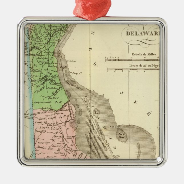 Delaware US Metal Tree Decoration (Front)