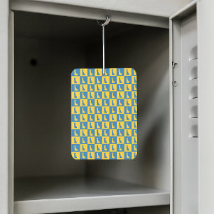 Delaware US State Blue Gold Pattern Car Air Freshener