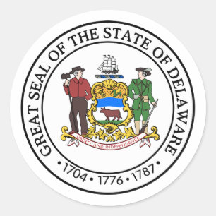 Delaware, USA Classic Round Sticker