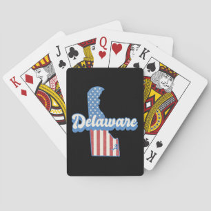 Delaware USA Map American flag Playing Cards