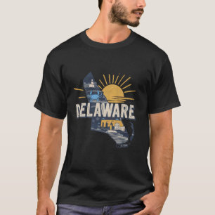 Delaware USA State Blue Crab Lighthouse Coastal So T-Shirt